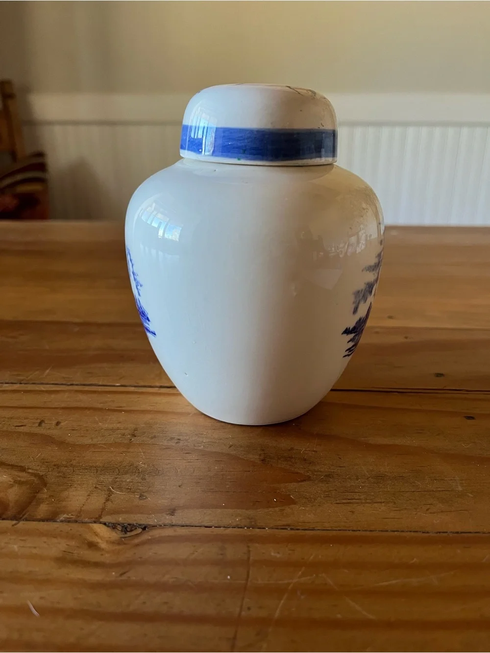 Vintage Hand Painted Windmill Jar w/Lid